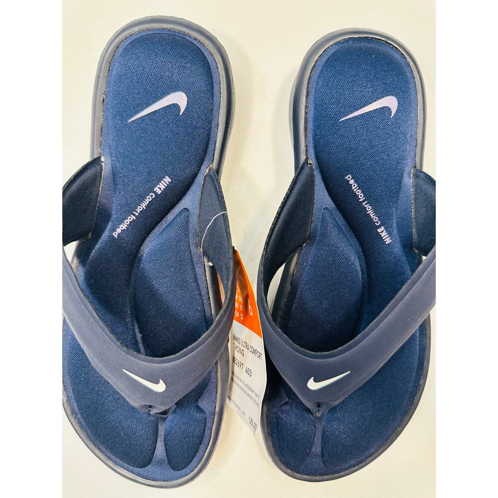 Nike Women’s Ultra Comfort Thong Sandals in Navy Blue Size 6. - Picture 3 of 7
